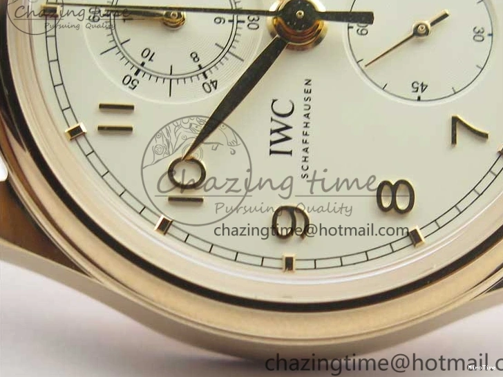 MIROTIME 0321 Lightweight Portugieser Chrono  42 IW390406 RG ZF 1:1 Best Edition White Dial on Brown Leather Strap A 7123
